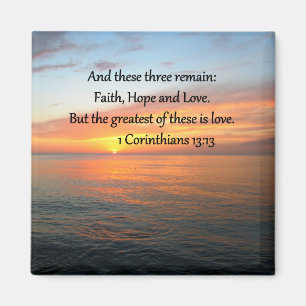 1 CORINTHIANS 13:13 SUNRISE FOTO MAGNET