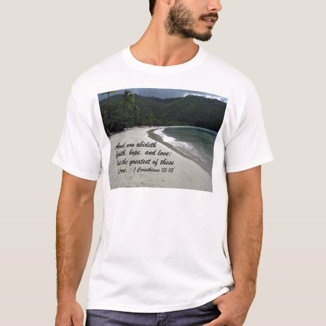 1 Corinthians 13:13 Tee Shirt (Framsida)
