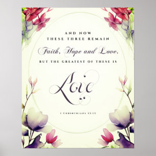 1 Corinthians 13:13 Underbarare är Kärlek Bible Br Poster