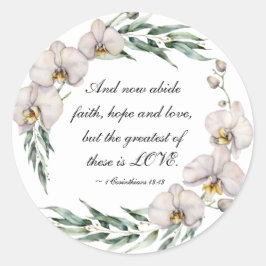 1 Corinthians 13:13 Underbarare är Kärlek White Or Runt Klistermärke