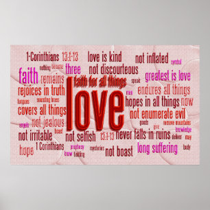 1 Corinthians 13:1-13 Heart Trasa Poster