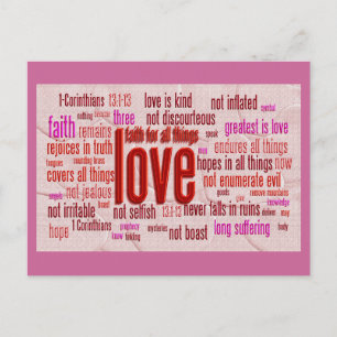 1 Corinthians 13:1-13 Heart Trasa Vykort