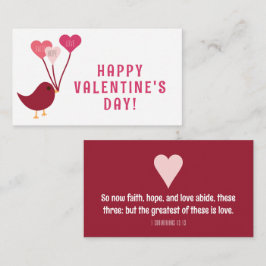 1 Corinthians 13:1 Valentine Bird-djurutrymmeskort Tilläggskort