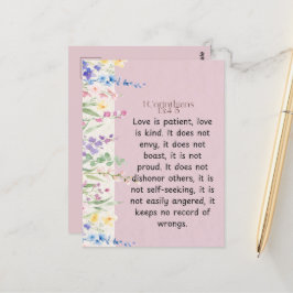 1 Corinthians 13:4-5 Bible Verse-bild Vykort