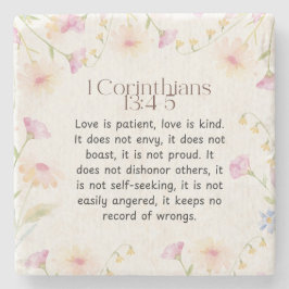 1 Corinthians 13:4-5 Christian Bible Verse Art Stenunderlägg