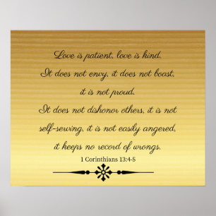 1 Corinthians 13:4-5 Kärlek, Poster