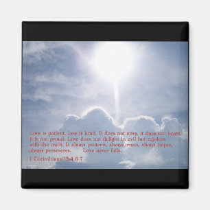 1 Corinthians 13:4 6-7 Clouds Magnet