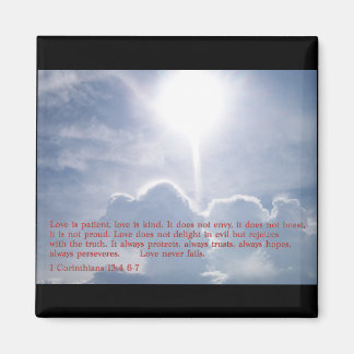 1 Corinthians 13:4 6-7 Clouds Magnet