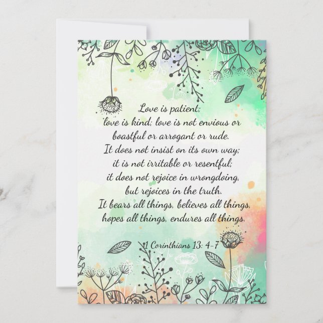 1 Corinthians 13: 4-7 Inbjudningar (Framsida)