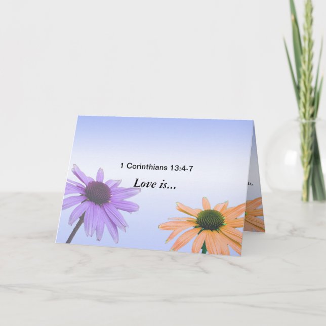 1 Corinthians 13:4-7 Kärlek kort (Framsida)