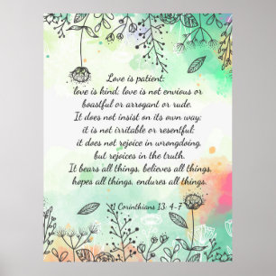 1 Corinthians 13: 4-7 Poster