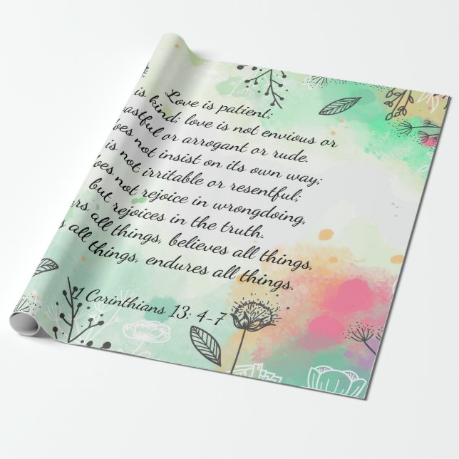 1 Corinthians 13: 4-7 Presentpapper (Utrullad)