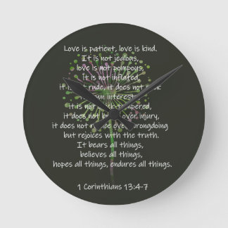 1 Corinthians 13: 4-7 Rund Klocka