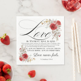 1 Corinthians 13:4-8 Kärlek är bibelBlommigt för p Pappersservett