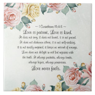 1 Corinthians 13:4-8 Kärlek är patient, Kärlek är Kakelplatta