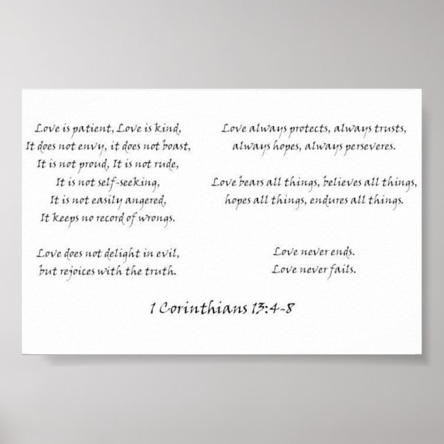 1 Corinthians 13:4-8 Poster (Framsidan)