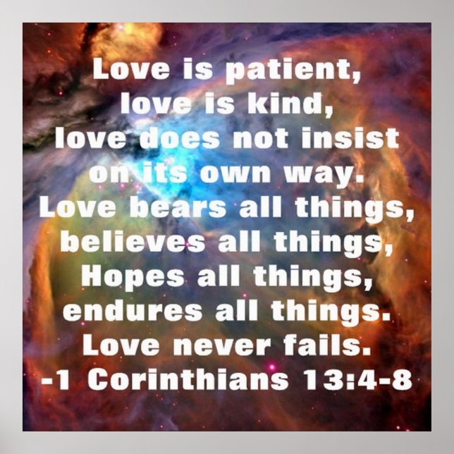 1 Corinthians 13:4-8 Poster (Framsidan)