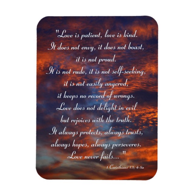 1 Corinthians 13; 4-8a - Idémagnet Magnet (Vertikal)