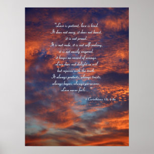 1 Corinthians 13; 4-8a inspirera Poster