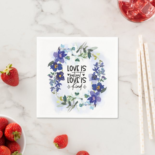 1 Corinthians 13:4 Kärlek är bibelverse Pappersservett (Insitu)