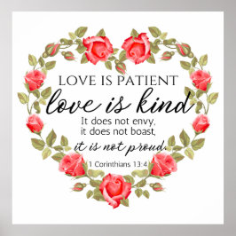 1 Corinthians 13:4 Kärlek är Blommigt Heart hos pa Poster