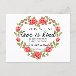 1 Corinthians 13:4 Kärlek är Blommigt Heart hos pa Vykort