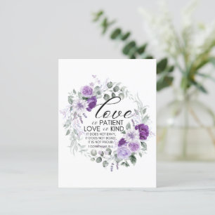 1 Corinthians 13:4 Kärlek är Blommigt mot patientv Vykort