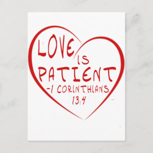 1 Corinthians 13:4 Kärlek är patient Vykort