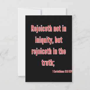 1 Corinthians 13:6 Bibelskrift Hälsning Kort
