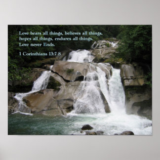1 Corinthians 13:7-8 Vattenfall Poster