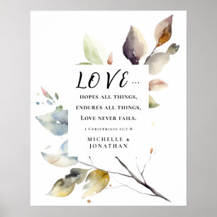 1 Corinthians 13:8 Kärlek Misslyckas aldrig bibeln Poster