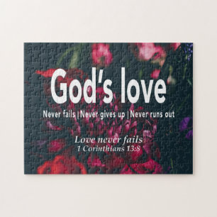1 CORINTHIANS 13:8 KÄRLEK MISSLYCKAS ALDRIG Christ Pussel