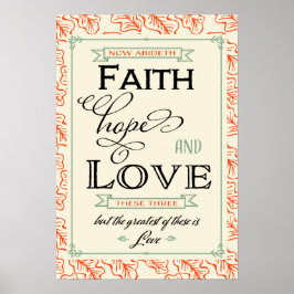 1 Corinthians 13 Faith Hope Kärlek Poster