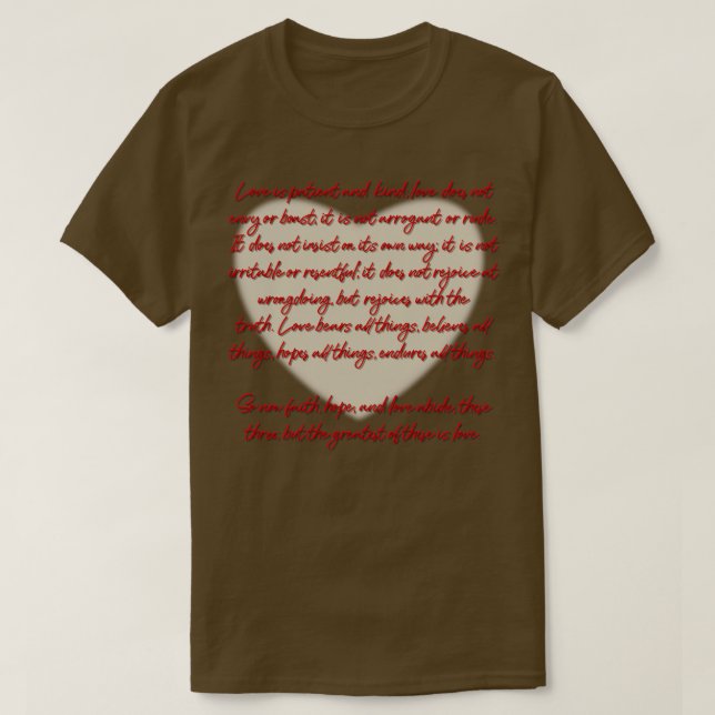 1 Corinthians 13 Kärlek är1 T Shirt (Design framsida)