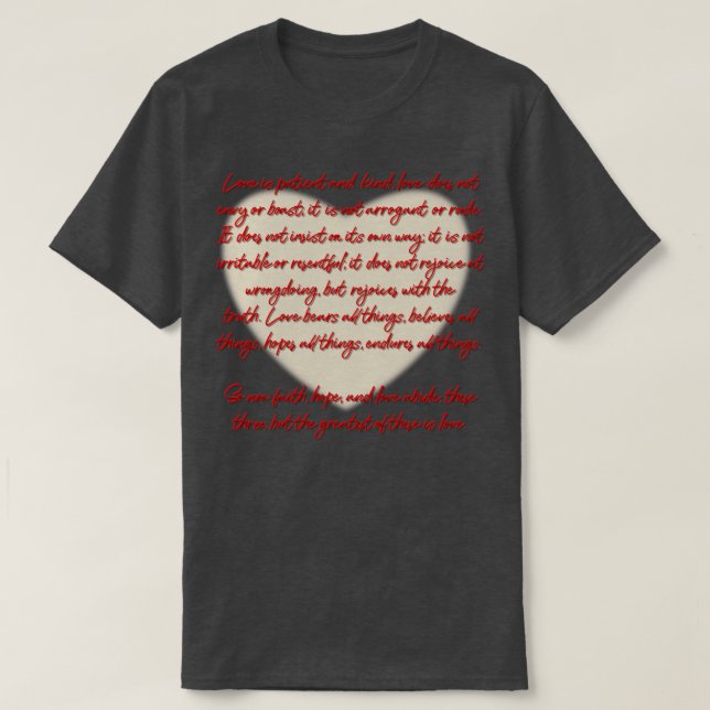 1 Corinthians 13 Kärlek är1 T Shirt (Design framsida)