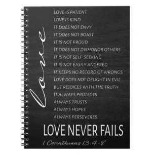 1 Corinthians 13 Kärlek är Bible Verse Anteckningsbok