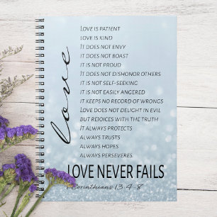 1 Corinthians 13 Kärlek är Bible Verse Anteckningsbok