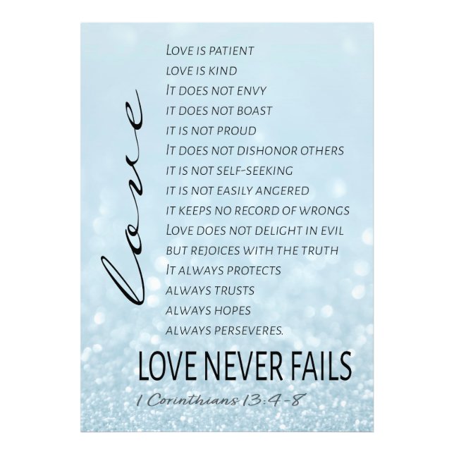 1 Corinthians 13 Kärlek är Bible Verse Fototryck (Framsidan)
