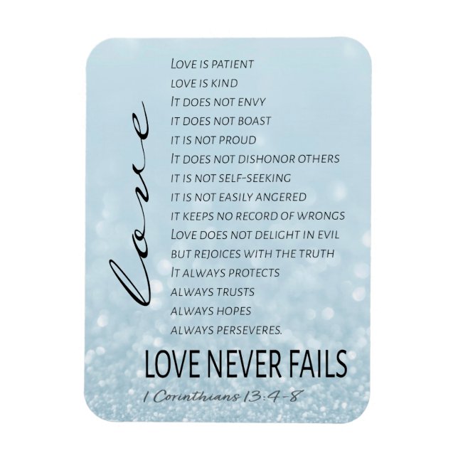 1 Corinthians 13 Kärlek är Bible Verse Magnet (Vertikal)