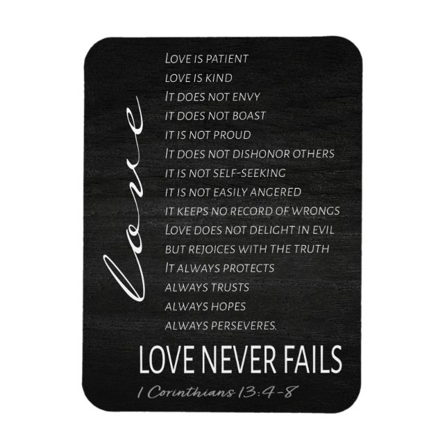 1 Corinthians 13 Kärlek är Bible Verse Magnet (Vertikal)