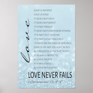 1 Corinthians 13 Kärlek är Bible Verse Poster