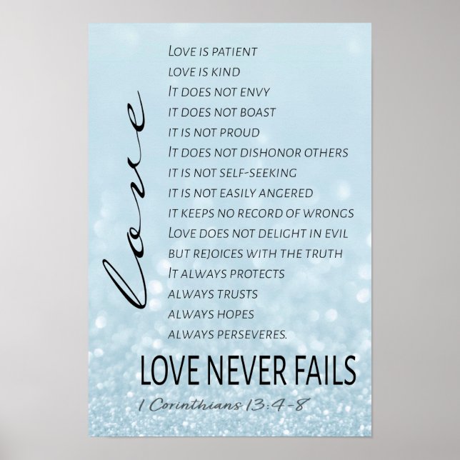 1 Corinthians 13 Kärlek är Bible Verse Poster (Framsidan)