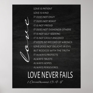 1 Corinthians 13 Kärlek är Bible Verse Poster