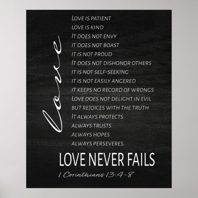 1 Corinthians 13 Kärlek är Bible Verse Poster (Framsidan)