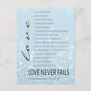 1 Corinthians 13 Kärlek är Bible Verse Vykort