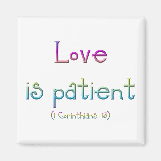 1 Corinthians 13 - Kärlek är patient Magnet (Framsidan)