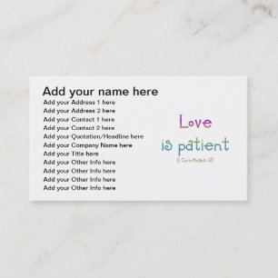 1 Corinthians 13 - Kärlek är patient Visitkort