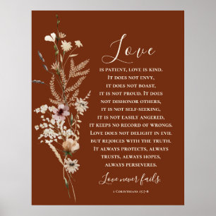 1 Corinthians 13 Kärlek är Patientbibel Bröllop Poster