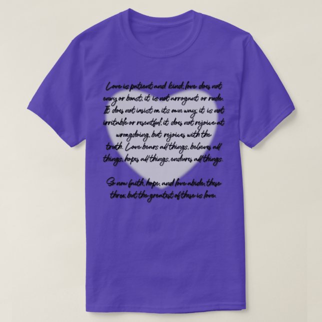 1 Corinthians 13 Kärlek är T Shirt (Design framsida)