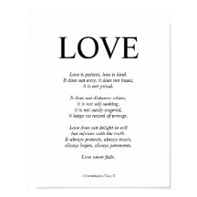 1 Corinthians 13 Kärlek Bible Verse Black & White